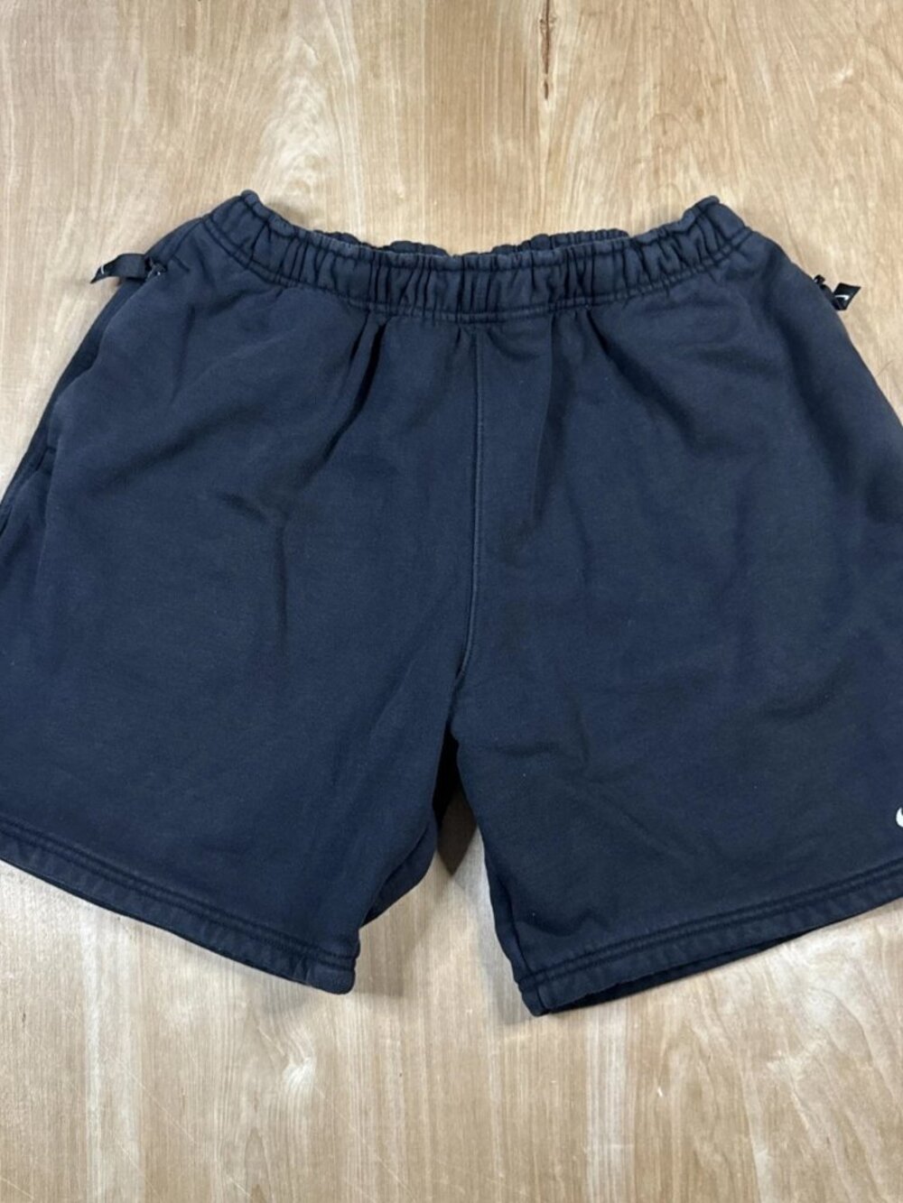 Nike Sweat Shorts Mens Large Black Fleece Zip Pocket Drawstring Athletic Gym